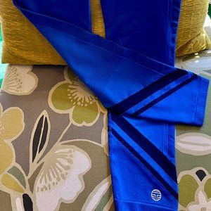 Tory Burch Sport Seamless Contrast Chevron Leggings Surf Blue + Tory Navy